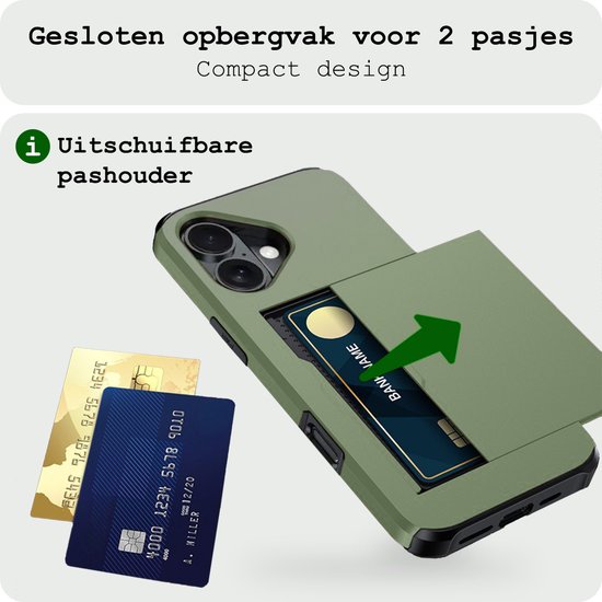 Étui rigide iPhone avec porte-cartes pour iPhone 17 - Vert foncé
