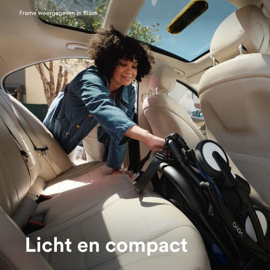 Stokke YOYO3 kinderwagen vanaf 6 maanden - Inclusief wit frame / Air France Blue zitkussen + luifel - In een handomdraai in- en uitklapbaar - Licht en compact - Past in handbagage van Merkloos — afbeelding 4