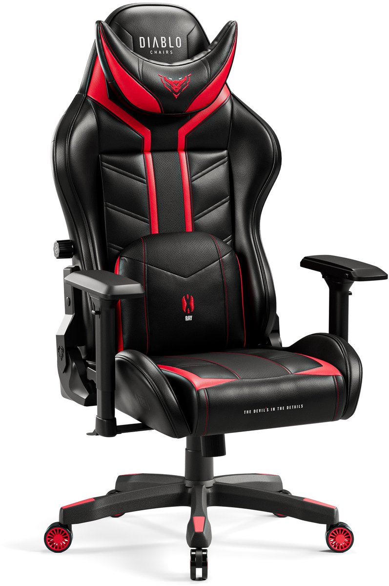 DIABLO CHAIRS - Gaming stoel X-Ray 2.0 - Bureaustoel verstelbaar - King size - Zwart / Rood