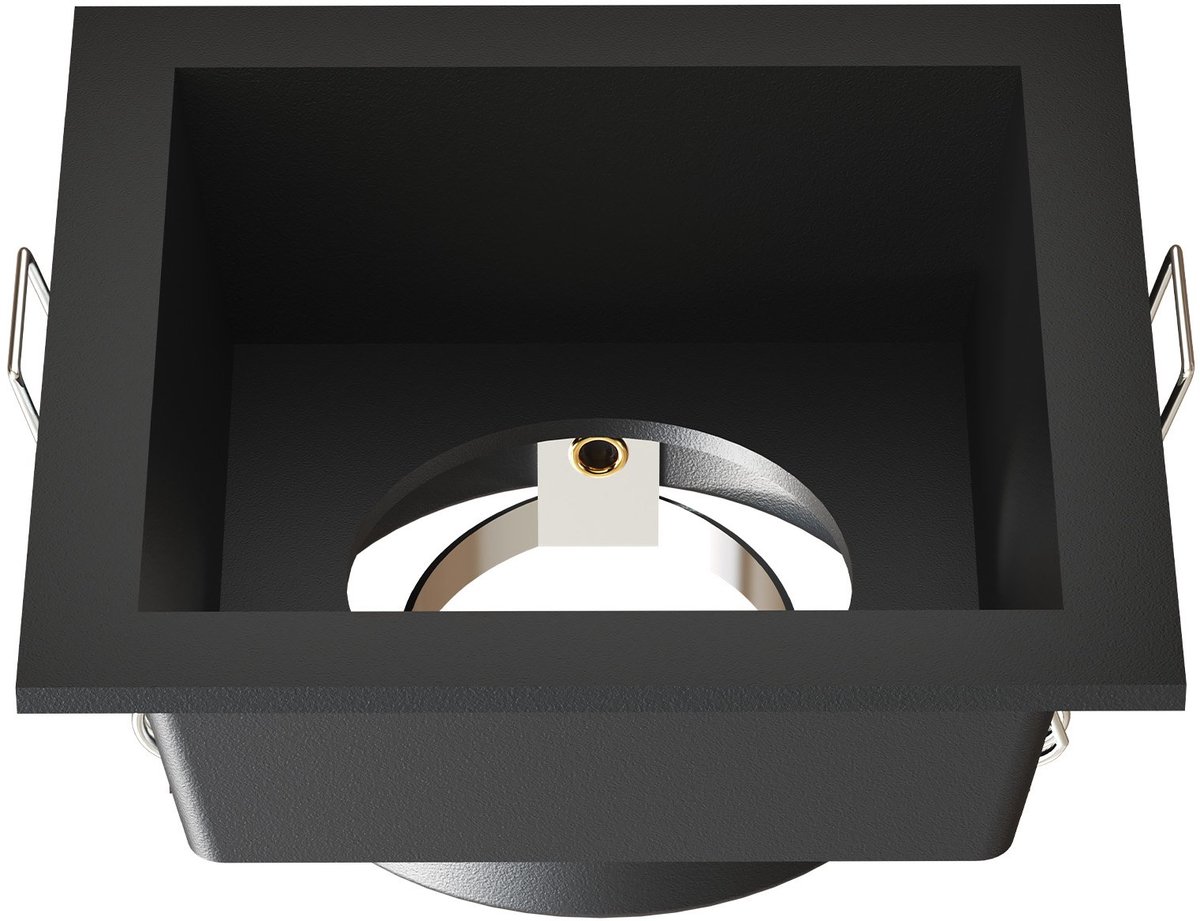 Ledvion – LED Inbouwspot Vierkant 85x85mm – Zwart – Dimbaar – GU10 – IP20