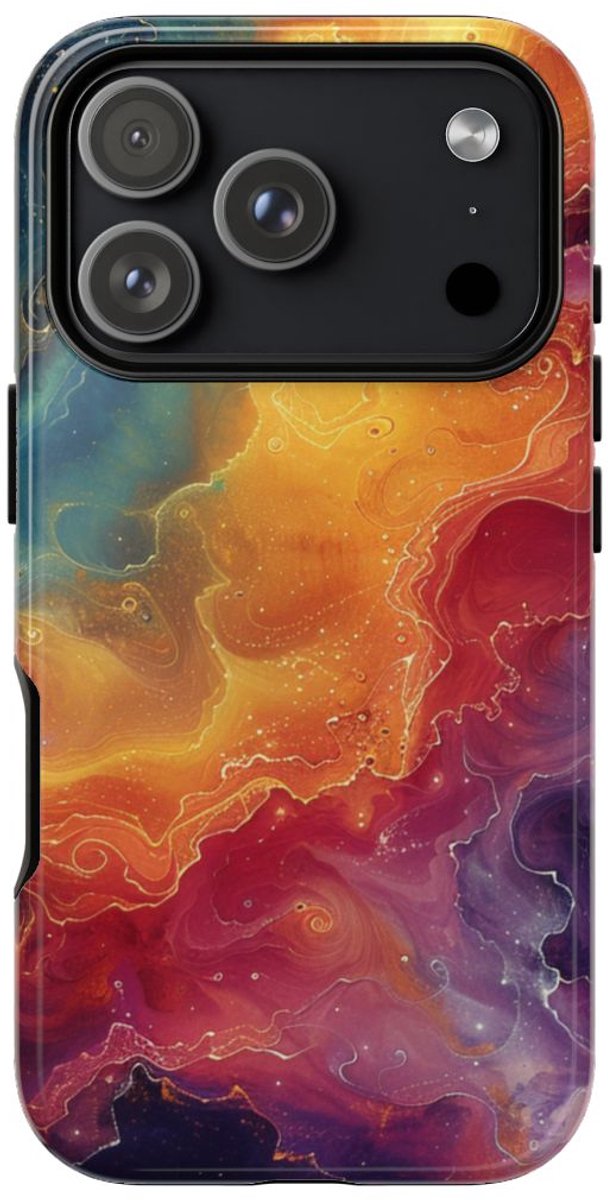 Kleurrijke Kosmische Nevel Abstract – Telefoonhoesje Geschikt voor iPhone 17 Pro