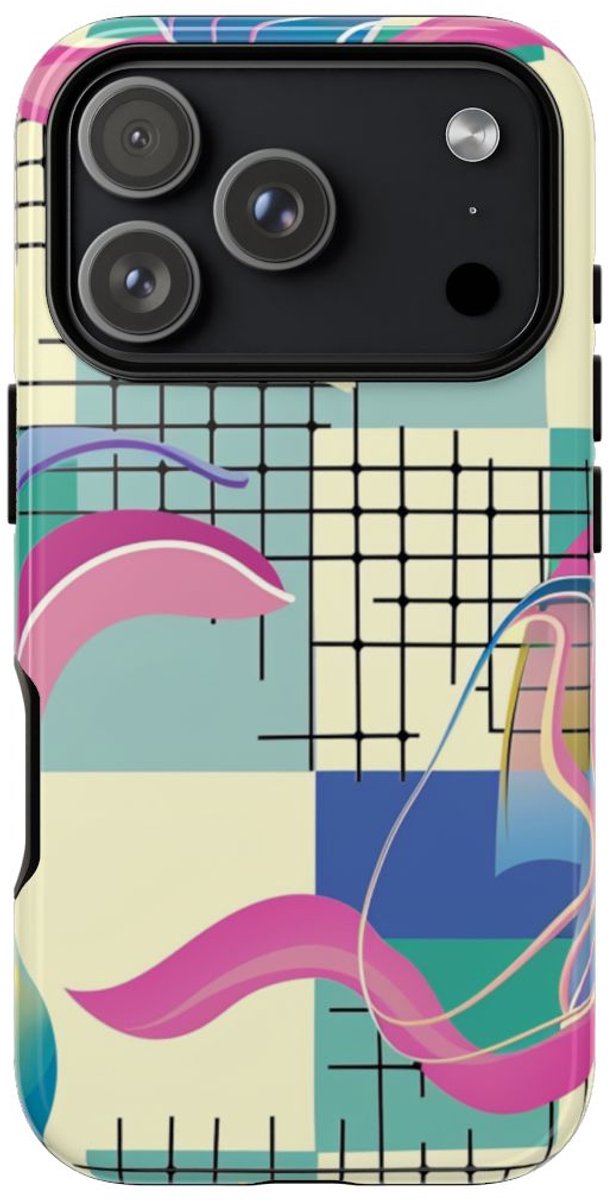 Kleurrijk Abstract Geometrisch Patroon – Telefoonhoesje Geschikt voor iPhone 17 Pro