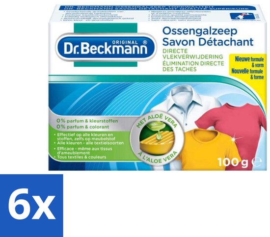6 x Dr. Beckmann Ossengalzeep 100 gr - Vlekkenverwijderaar - Vlekken Uit Kleding - Tapijt Schoonmaken - Meubels Schoonmaken - Aloë Vera