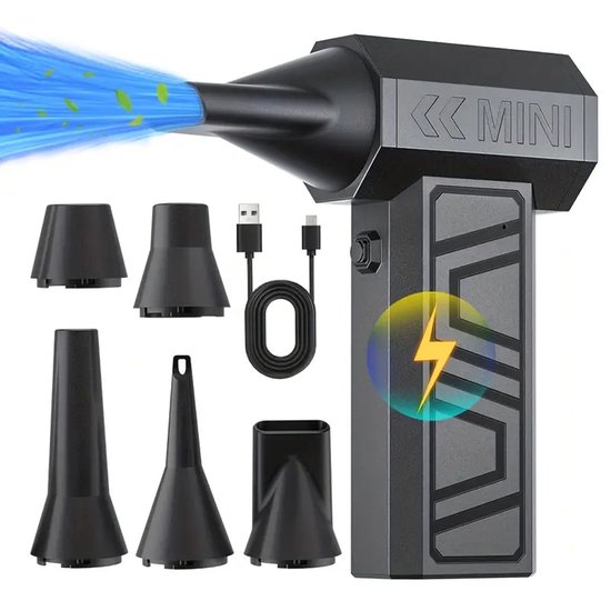 Oplaadbare reinigingsblazer turbo ventilator 105000 RPM 4 snelheden draagbare stofblazer auto sneeuwverwijderaar