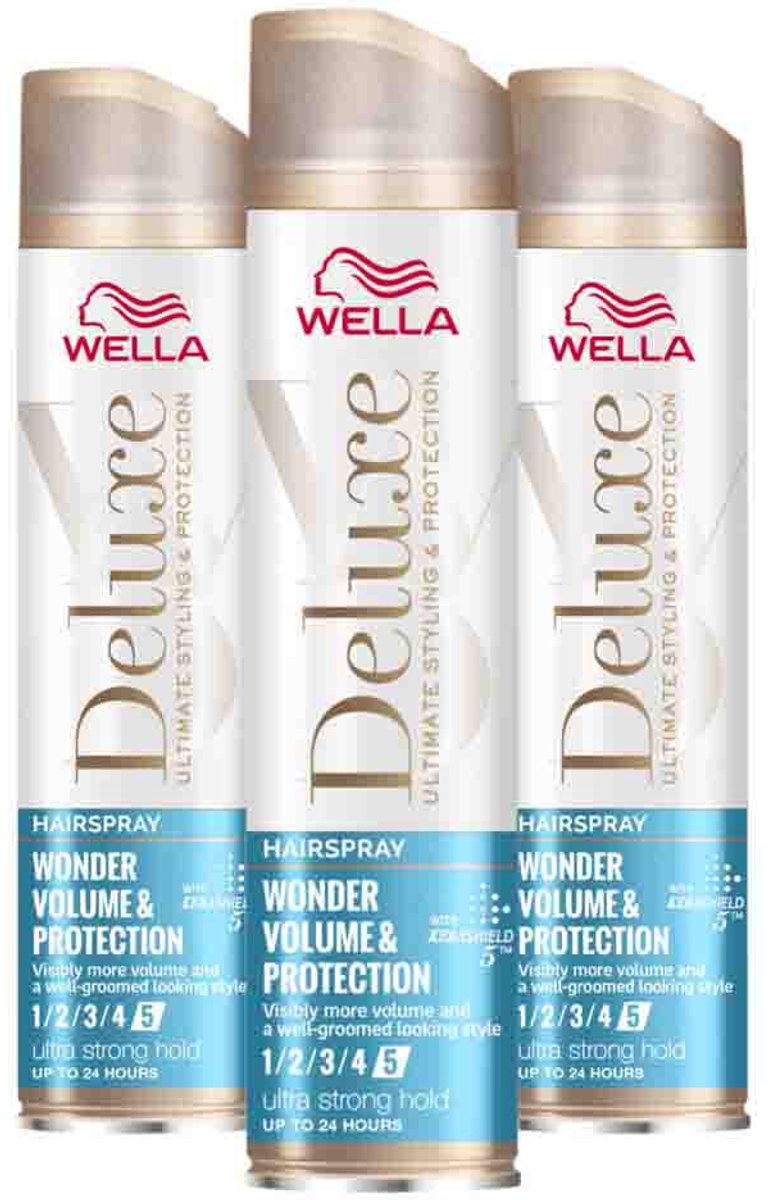 Wella - Deluxe Volume & Protection Haarspray - 3 x 250 ml - Voordeelverpakking