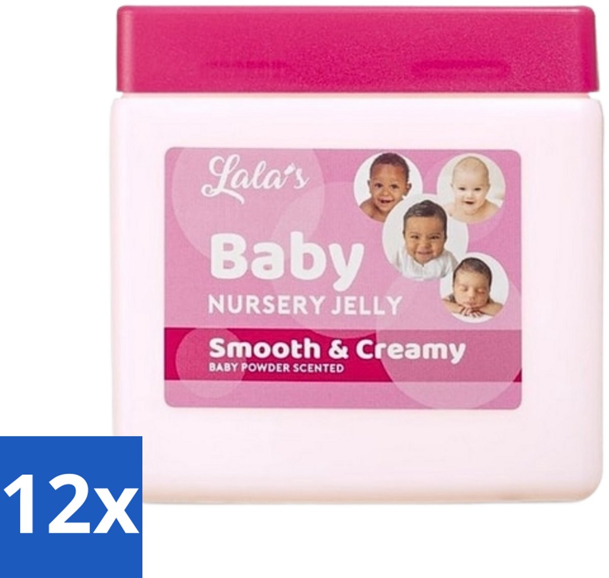 Image of 12 x Lala's - Baby Vaseline - Hydraterend - Zachte Babyhuid - 368g - Baby Vaseline - Babyhuid - Hydraterende Crème - Babyverzorging - Vitamine E