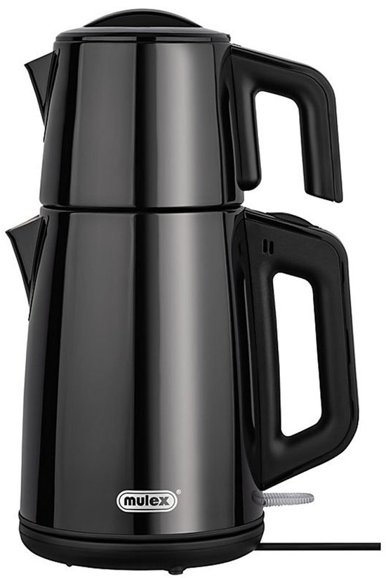 Mulex | MX052 Tea express | elektrische Turkse theepot | Wit Rvs | - 2.0L + 1.2L | Led-indicator | 360° basis | 1650 W
