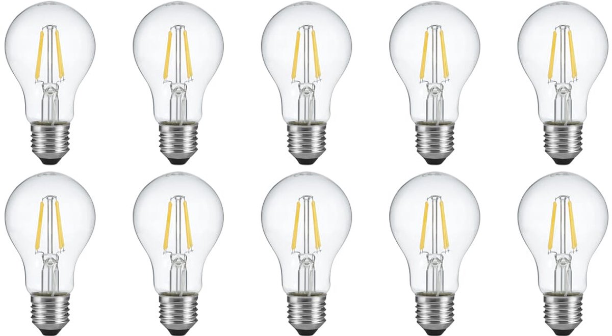 SPL E27 LED Lamp 4W met Dag en Nacht Sensor - Warm Wit - LED Filament - Vervangt 40W - 10 Stuks