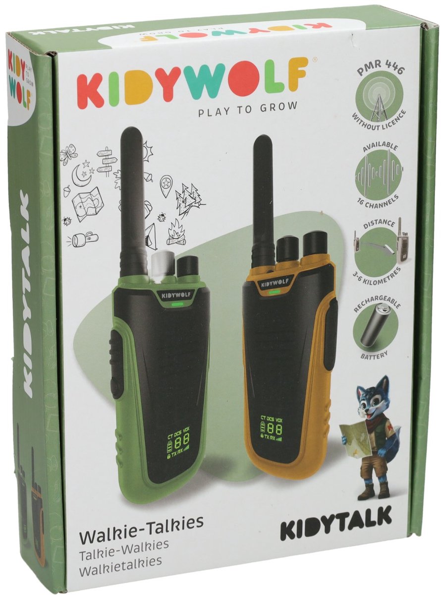 KIDYTALK WALKIE TALKIE VOOR KINDEREN EN VOLWASSENEN - PORTOFOON 3 TOT 6 KM BEREIK
