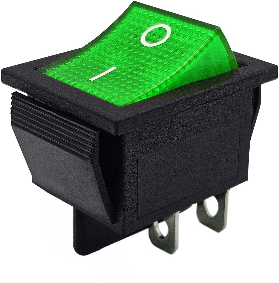 ProRide Wipschakelaar ON-OFF KCD4-202 - 2 Polig - 250V/16A - 30x22mm - Groen zonder controlelampje