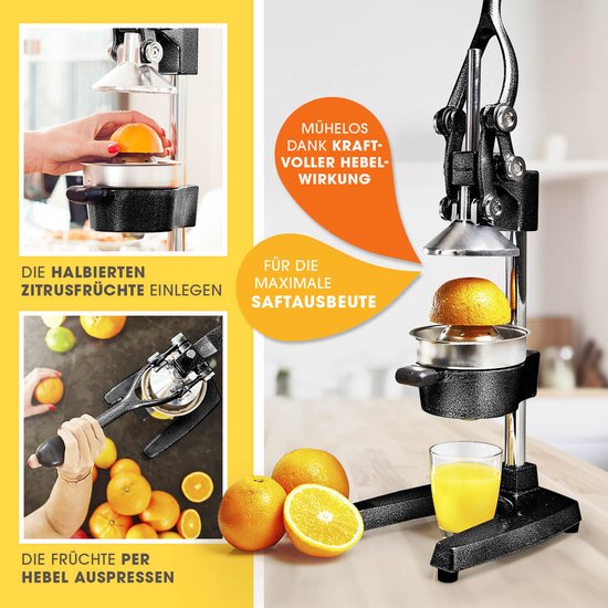 Lumaland handmatige citruspers gietijzer - stille slowjuicer voor citrusvruchten, eenvoudig te reinigen van lumaland — afbeelding 2