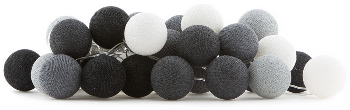 Cotton Ball Lights - LED lichtslinger voor binnen - Handgemaakt en Fairtrade - 35 lampjes - Antra