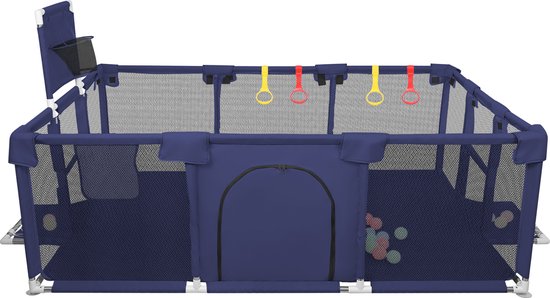 PIPIPOXER-Ground box - Parc Bébé avec 50 balles de jeu - Parc bébé - 180*120 cm - Bleu marine