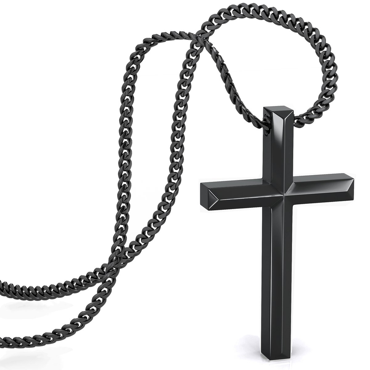 SERASAR Premium ketting dames [Light] | Roestvrij 316L chirurgisch staal | Waterdicht | Verstelbare lengte | Kleur: Zwart | Inclusief sieradendoosje