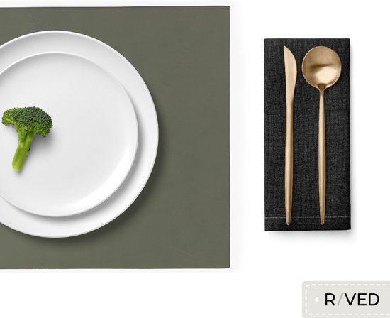 Sets de Napperons Raved Vera - Set de 6 pièces - Grijs foncé - Plastique - Table à manger - Sous-couche - Hydrofuge