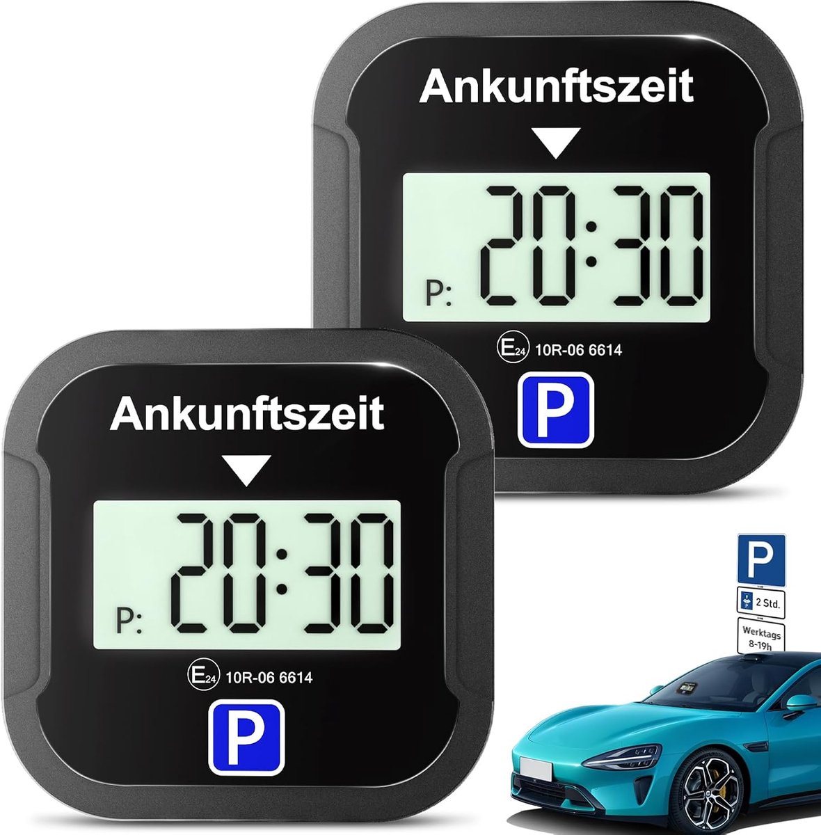 Warmfay Elektronische parkeerschijf 2 Pack met goedkeuring van KBA