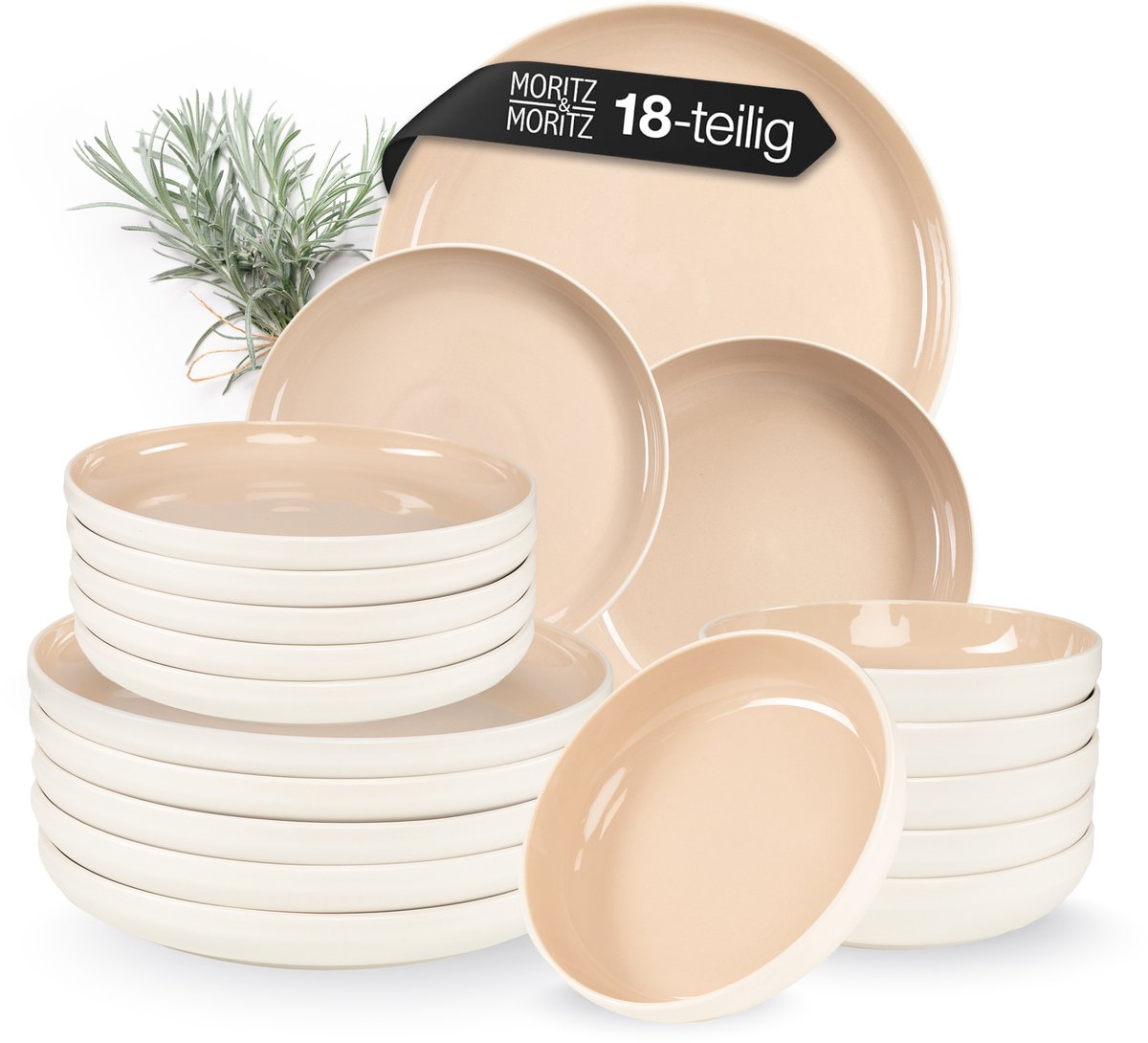 Moritz & Moritz 18-delige CAVO serviesset voor 6 personen Almond