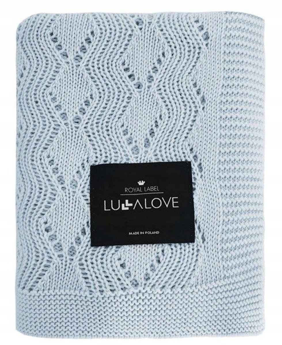 Lullalolove Baby Dekenbe Zonnebloem Zigzag Blauw 80x100cm