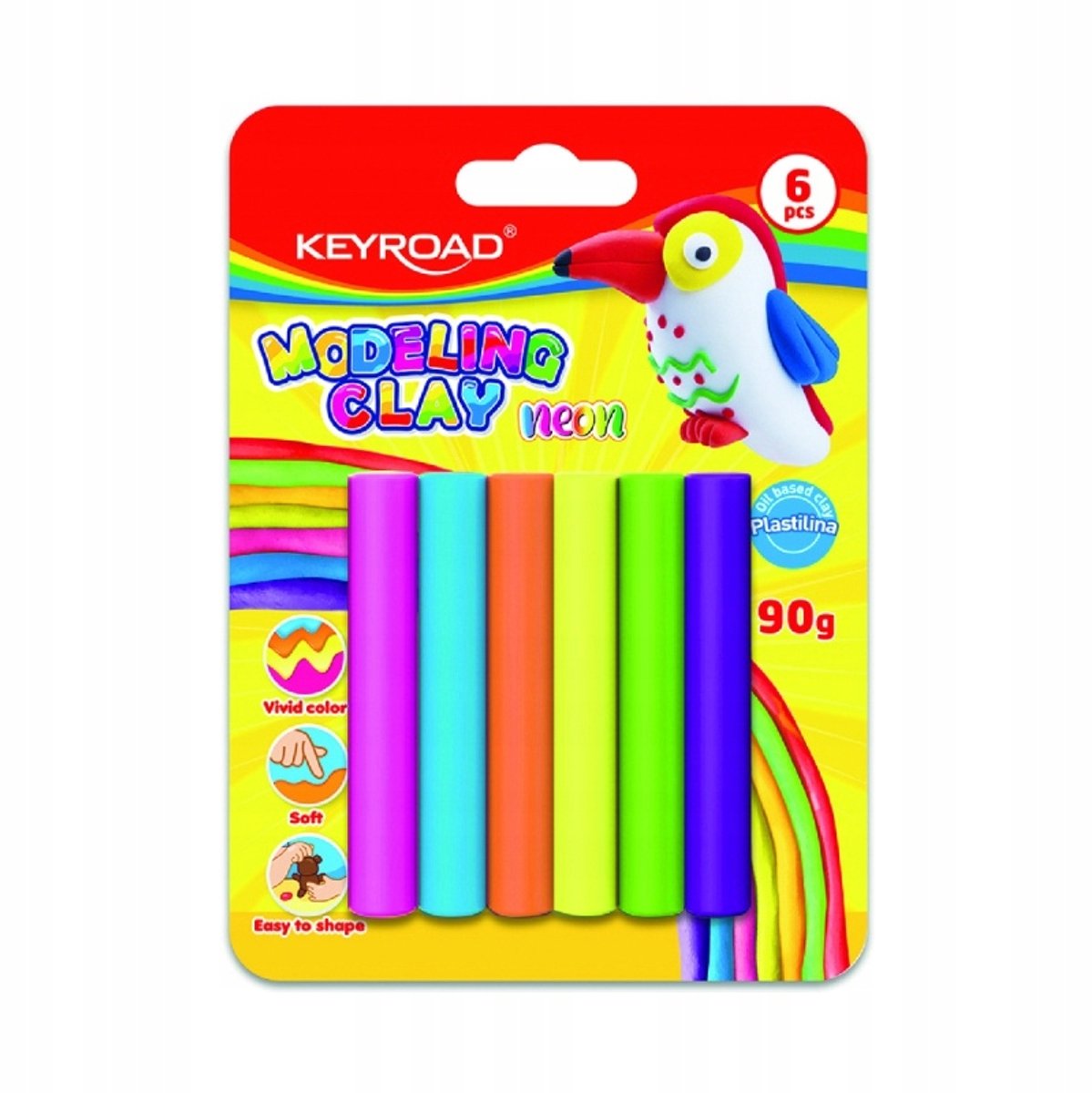 Keyroad Neon Kleurrijke Klei Set - 6x15g