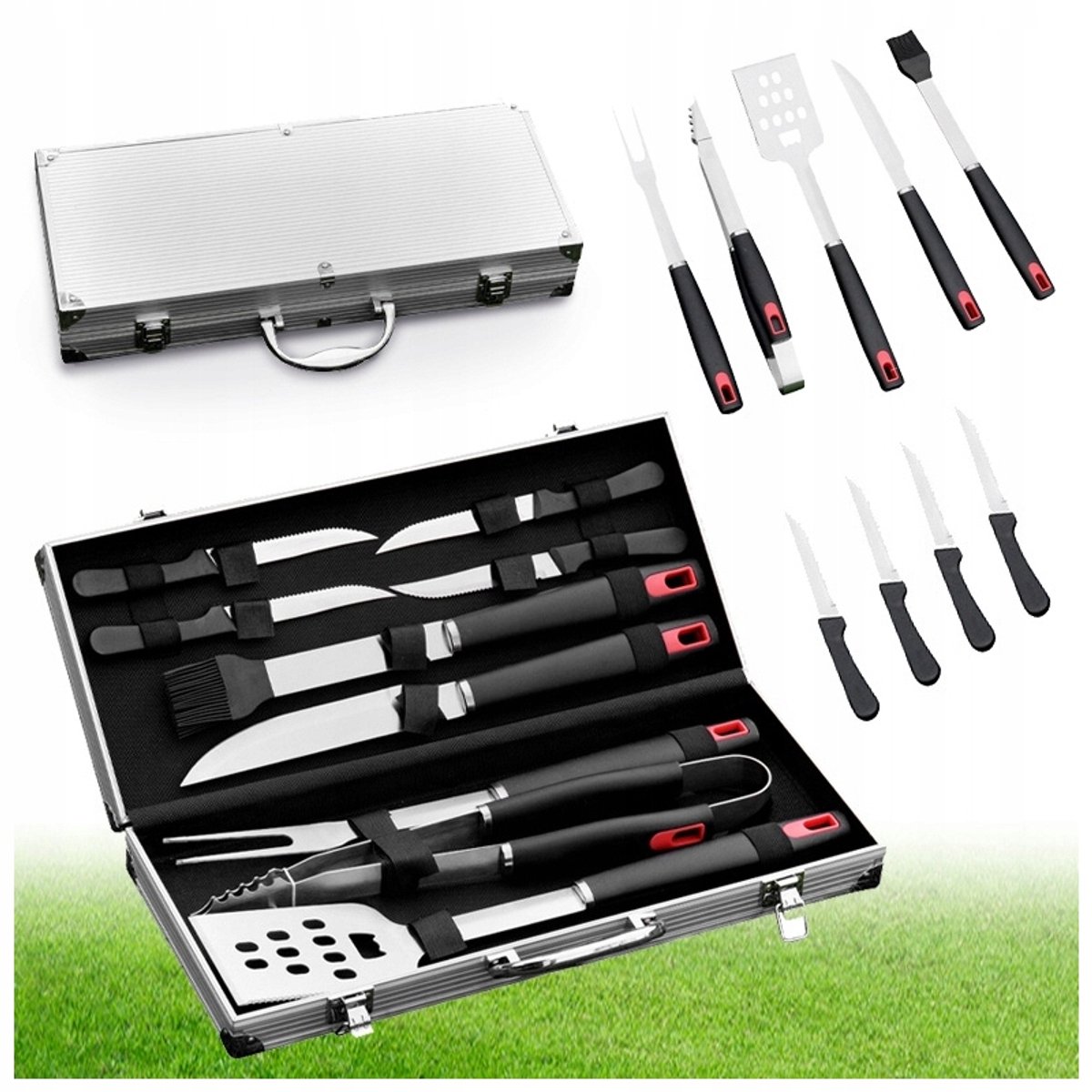 BBQ Grill Accessoireset 9-delig RVS met koffer