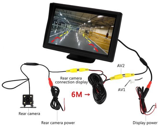Achteruitrijcamera Auto - 12 LED HD Parkeercamera 140° - Waterdicht - Nachtzicht - Plug & Play - Universeel Parkeerhulp Systeem — afbeelding 3