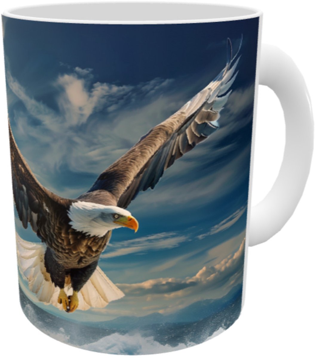 Soaring Eagle - Vliegende Arend/ Adelaar - Vliegt met Vrijheid - Beweging naar Boven - Moving Upwards - Flying Freedom - Mok 330 ml