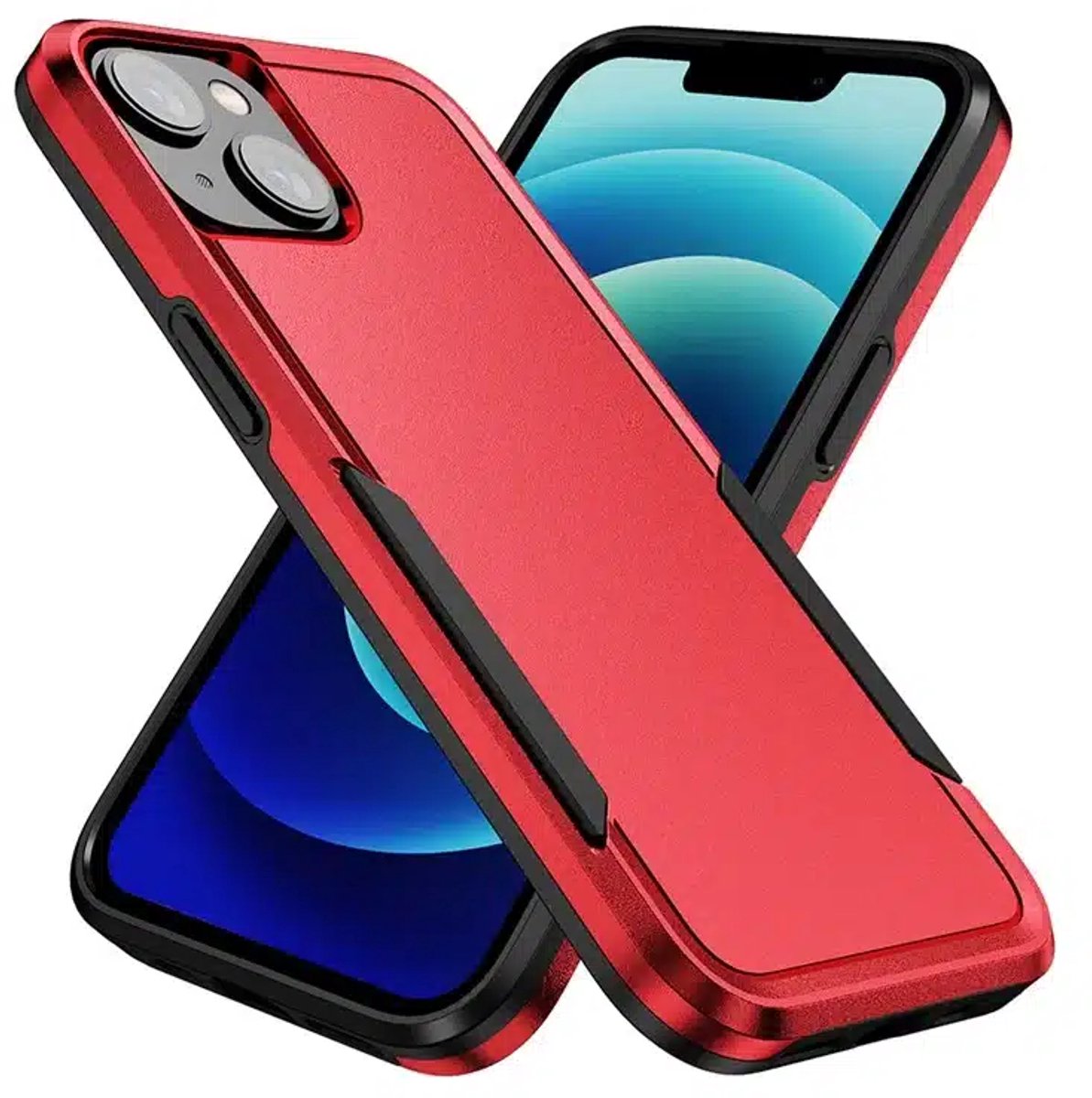 Cityhoesje - Backcover iPhone 15 - Anti-drop - Rood