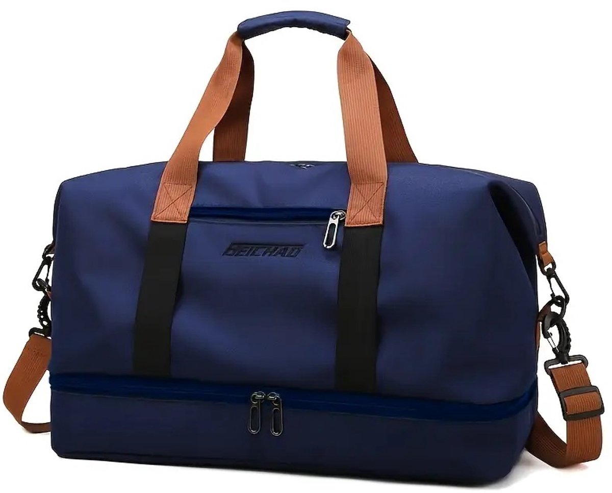 Sjtoer® Blauwe Sporttas / Reistas – Schoenenvak – Waterdicht Natvak – Grote Capaciteit – Unisex - zwemtas - Duffel Bag