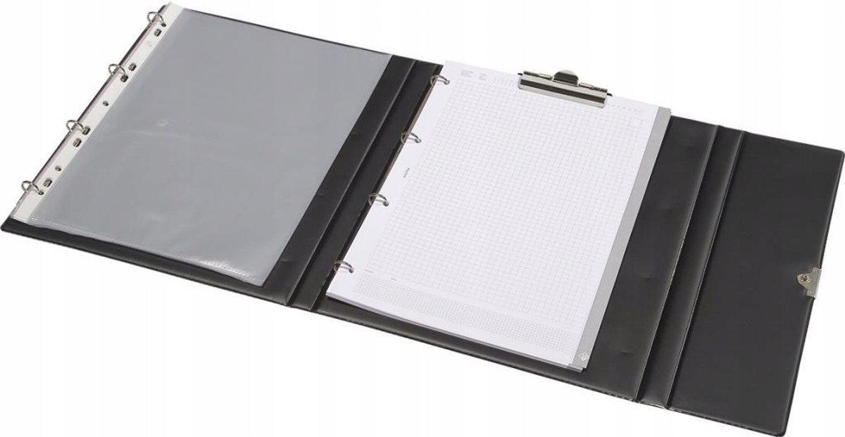 Organizer A5 Optimus met Ringband en Clips - Zwart