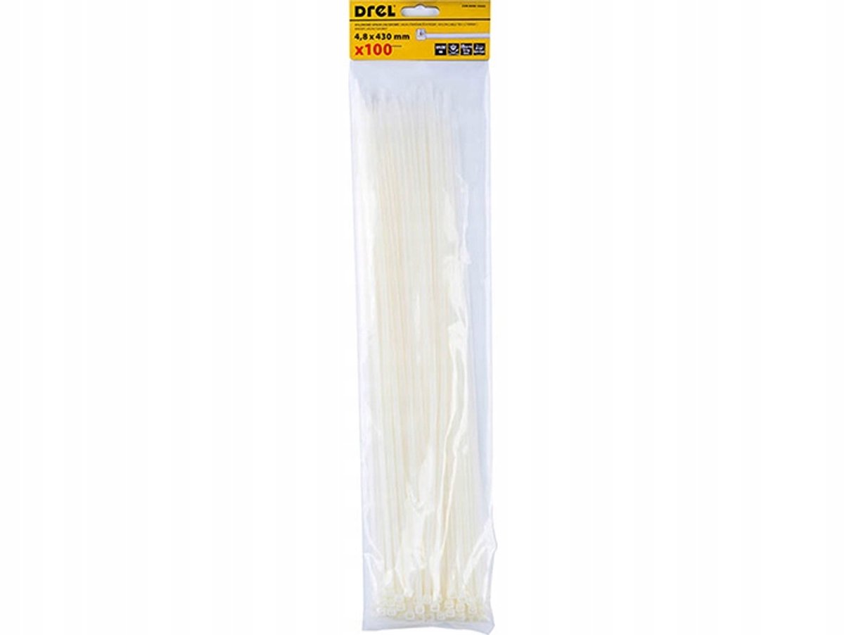 Kabelbinders Wit 4,8 x 430 mm - 100 stuks