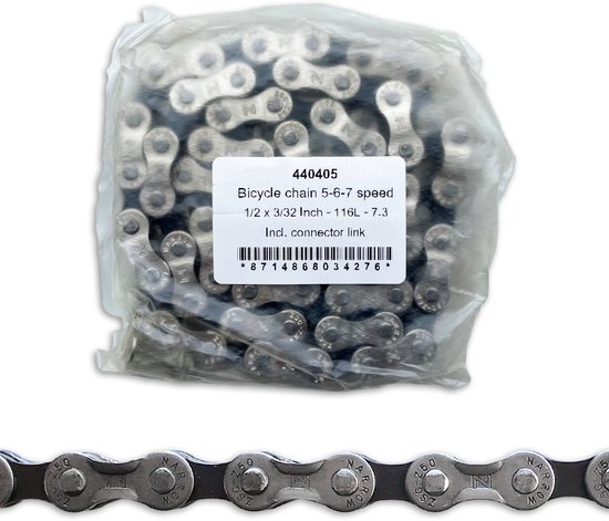 Lynx Ketting 1/2 X 3/32 5/6/7 Speed 116 Schakels Staal Zwart van Lynx. — afbeelding 2