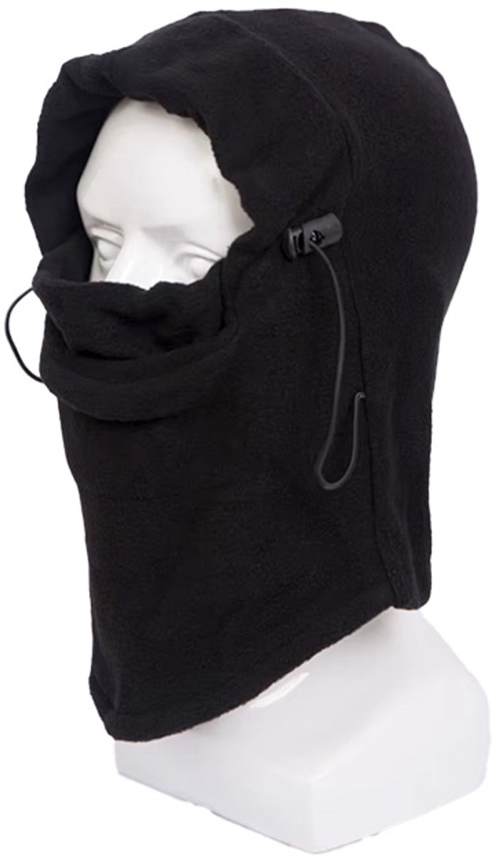 Zwarte fleece bivakmuts Fleecemuts Halswarmer van fleecestof Gezichtsbedekking Skimasker Motormasker Muts Winteraccessoire CHPN