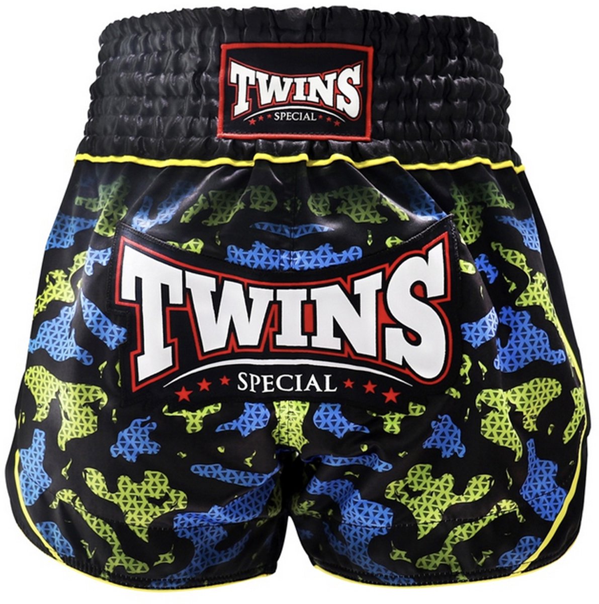 Twins Special TTBL Atlas - Muay Thai short - L - Zwart / Blauw / Groen
