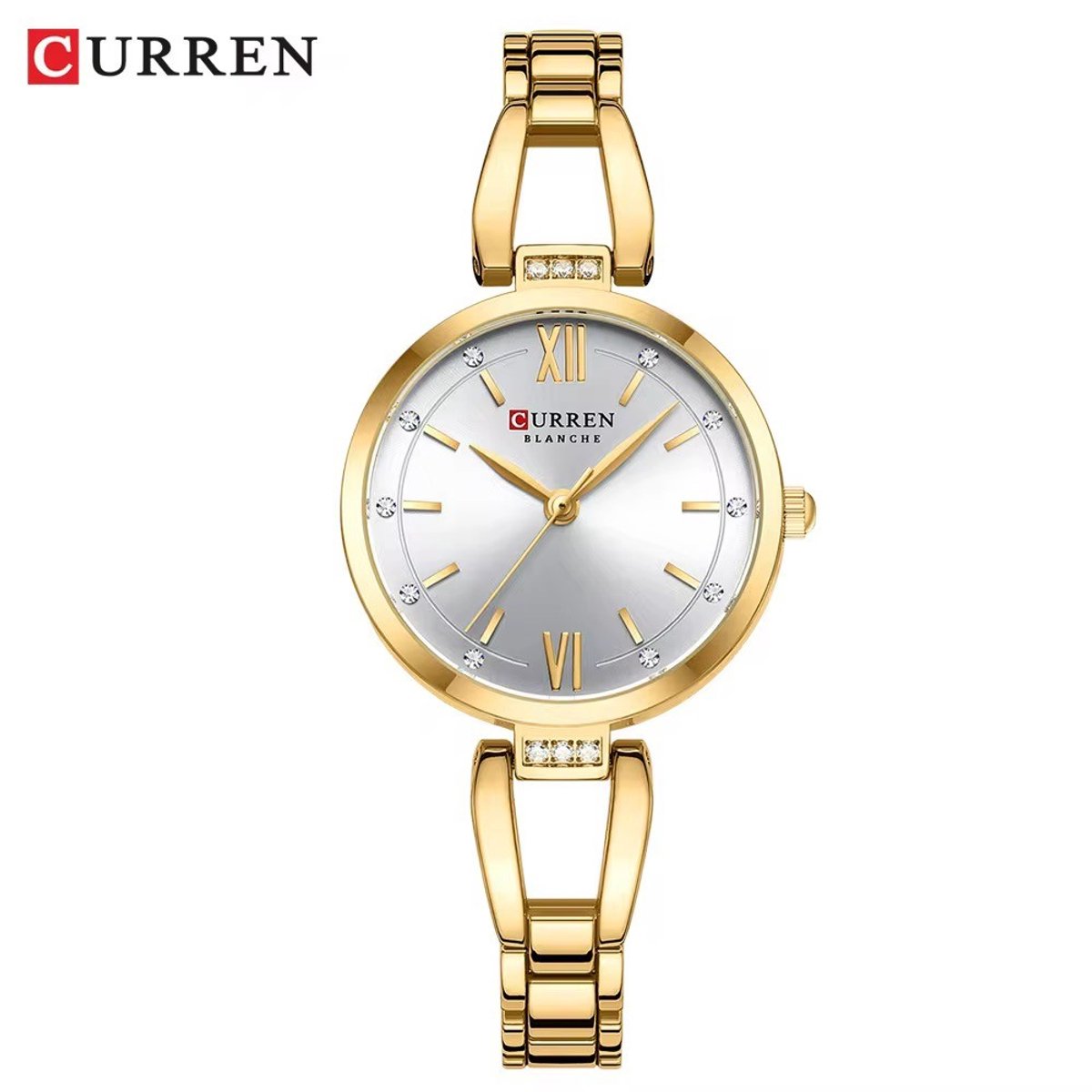 Curren Dames Horloges GoudkleurigWit | Luxe Dames Horloge | Dames Sieraden | Luxe Geschenkdoos | Vrouwen Cadeau |