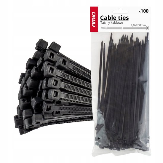 100-1000 Pieces Profi Kabelbinder Cable Ties 4.8 x 200 mm Grey 100