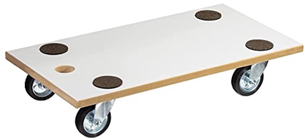 Transport dolly met speciale padding en 250 kg draagvermogen - 57.5 x 30 cm, geruisloze rubberen wielen