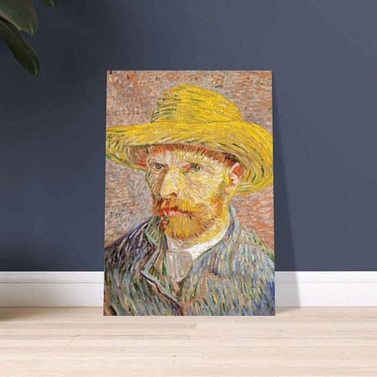 Vincent van Gogh - Autoportrait au chapeau de paille affiche 70x100 cm