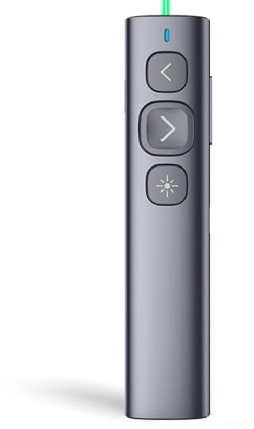 Norwii N76 Presentatieklikker – Oplaadbaar, Groot Bereik, Met Laserpointer – Draadloze Afstandsbediening Voor PowerPoint, Keynote En Google Slides – Compatibel Met Windows, Mac, Android
