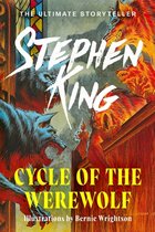 Boek 'Cycle of the Werewolf' van Stephen King, met illustraties van Bernie Wrightson. Meerdere weerwolven met dreigende blikken.