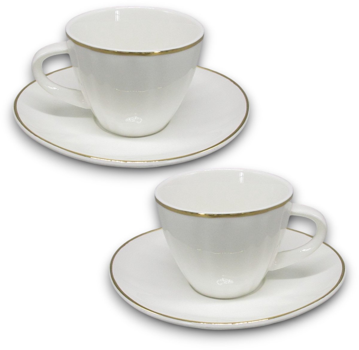 Festa Italia Porseleinen Espressokopjes met Schoteltjes - 2 stuks, 100ml
