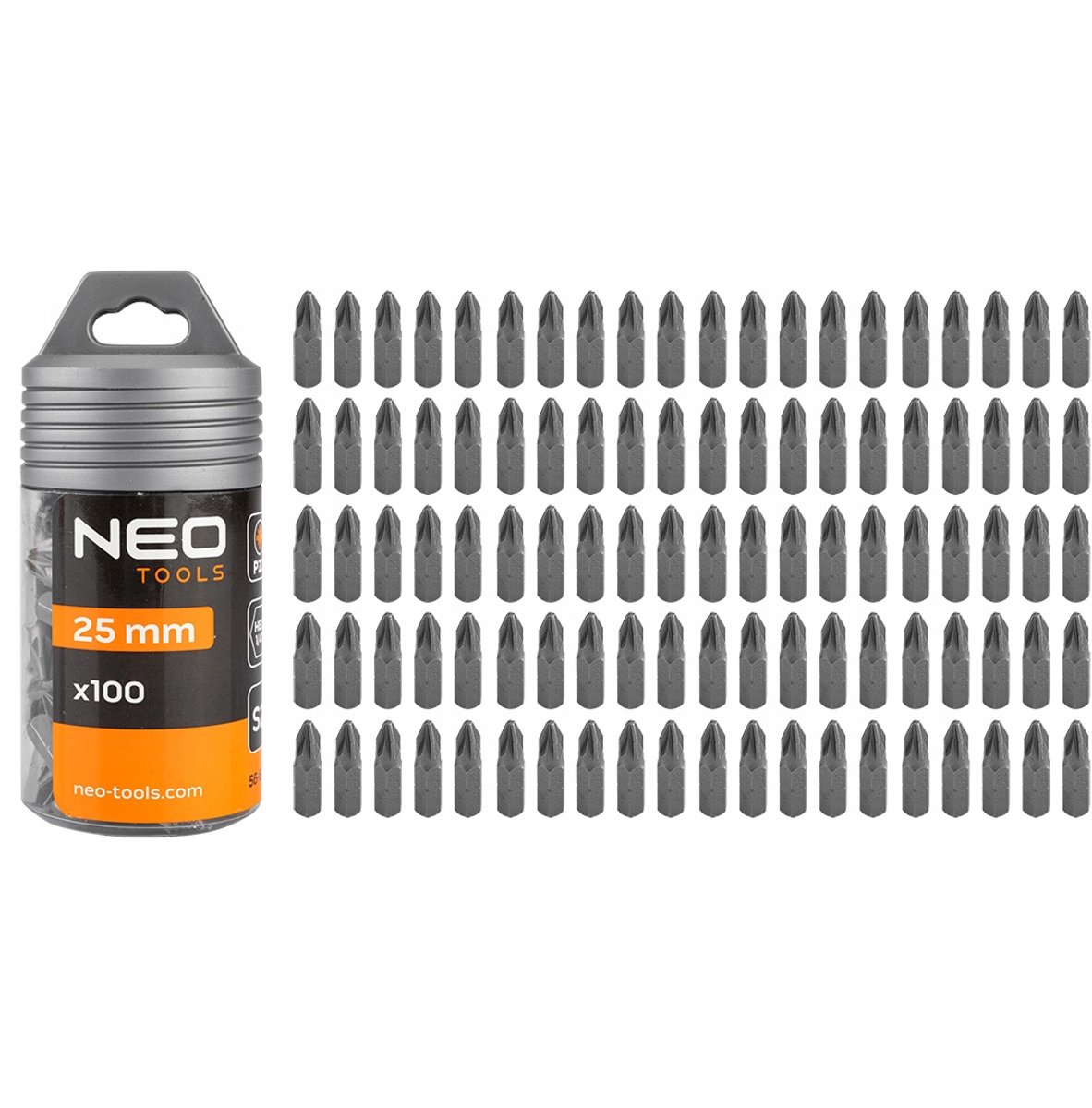 NEO TOOLS PZ2 Schroefbits 25mm 100 Stuks - S2 Staal