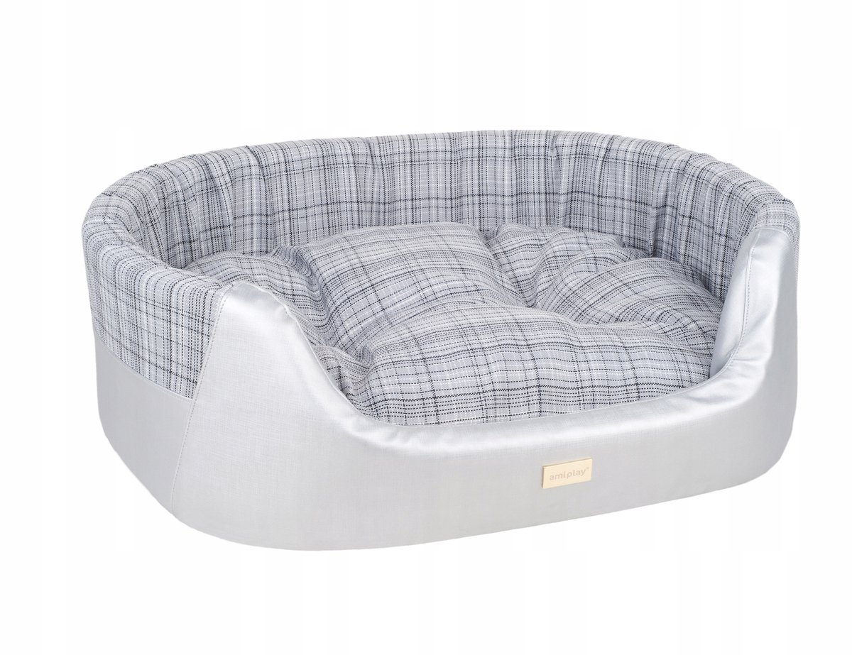 Amiplay Venus Ovaal Hondenkussen L Zilver - Comfortabel & Stijlvol