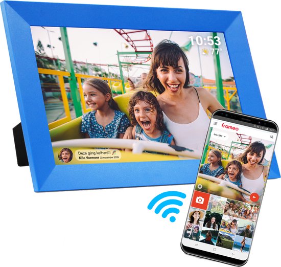 Denver Digitale Fotolijst - Speciaal voor kinderen - Frameo App - Fotokader - Touchscreen - PFF1023 Blauw