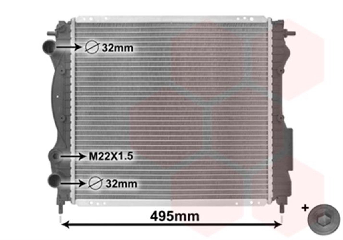 Van Wezel - RADIATOR VOOR RENAULT CLIO 1990-1998 7700806575