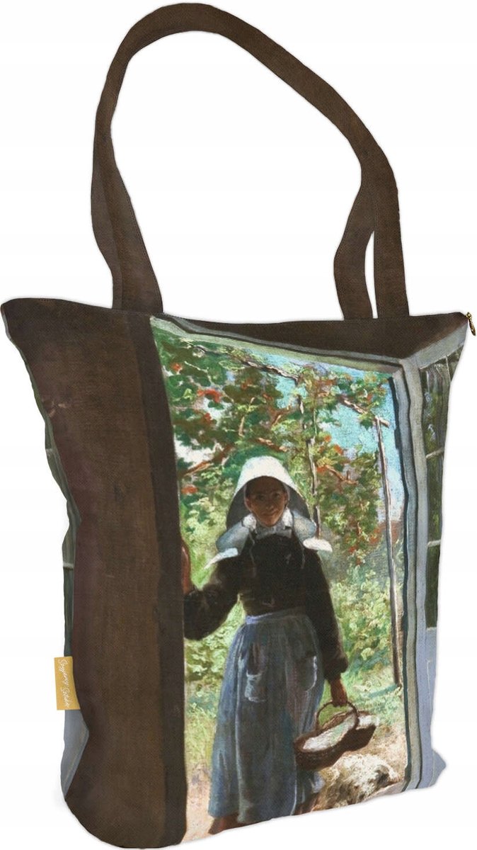 Shopper Tas met Kunst: Bretonse Meisje Anna Bilińska-Bohdanowiczowa