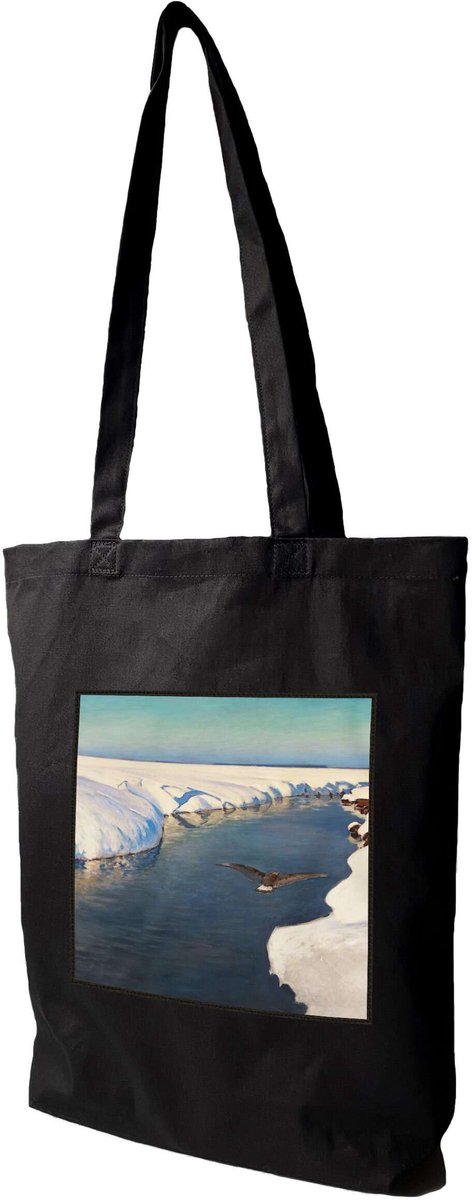Shopper Tas met Winterlandschap Julian Fałat Print - Ruim & Duurzaam
