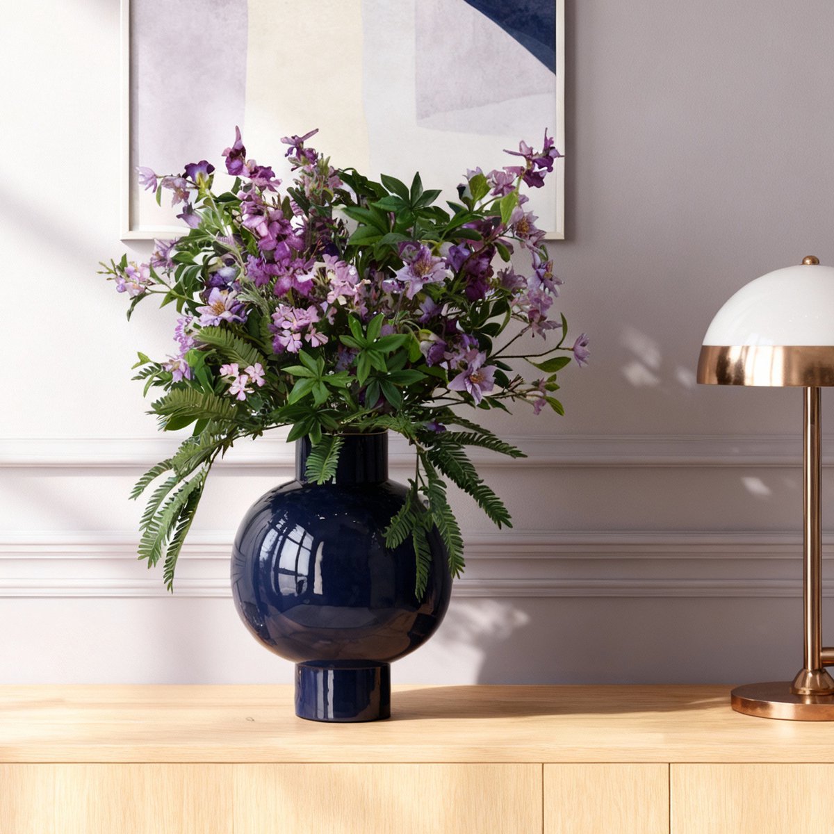 maxifleur Kunstplanten Handgebonden kunstboeket Violet Vienna 85cm Paars