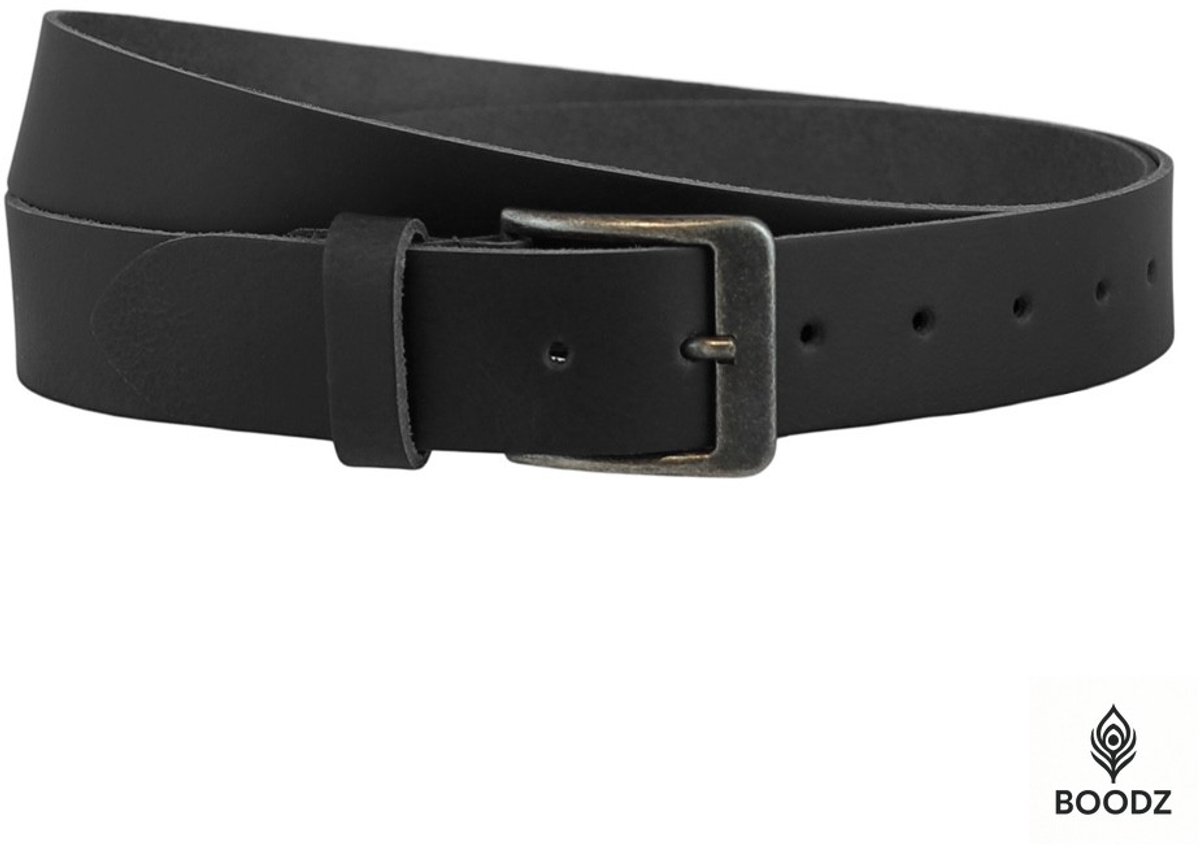 Boodz Leren Riem Extra Lang Zwart | Maat 150 | XXL | Maat