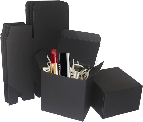 Zwarte geschenkdozen voor geschenken, set van 4 nestdozen met deksels, luxe geschenkdoos voor Valentijnsdag, Kerstmis, vakantie, verjaardagen, bruiloften en alle gelegenheden om cadeau te geven