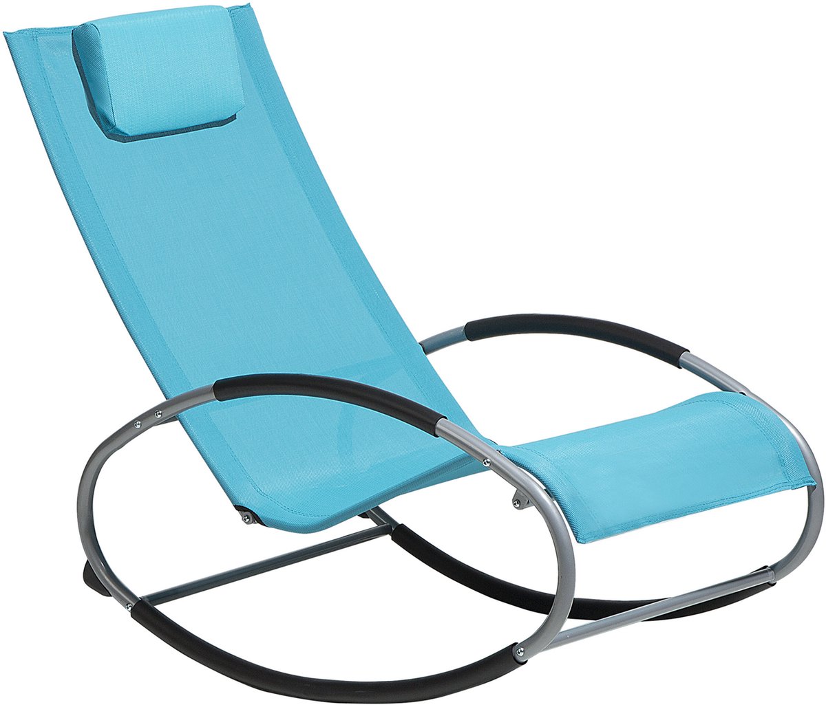 Beliani CAMPO - Strandstoel - Turquoise - Staal Blauw